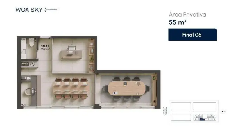 WOA Sky | Sala comercial com garagem