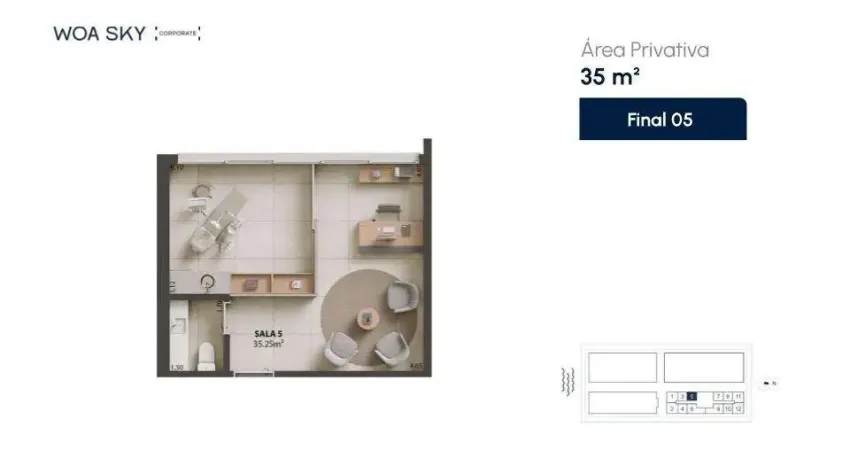 WOA Sky | Sala comercial com garagem