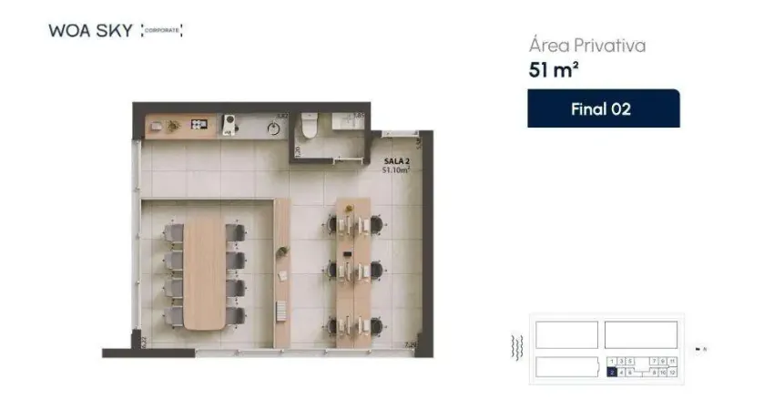 WOA Sky | Sala comercial com garagem