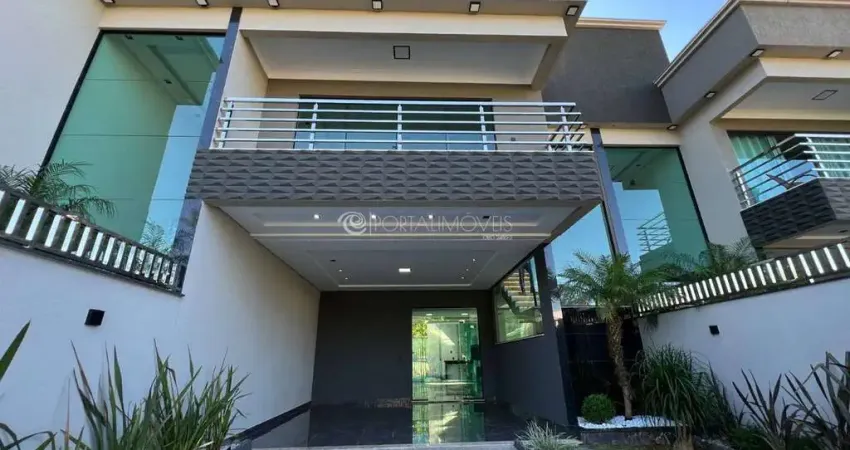 Casa de alto padrão na vila nova, porto belo - 3 suítes e ampla garagem