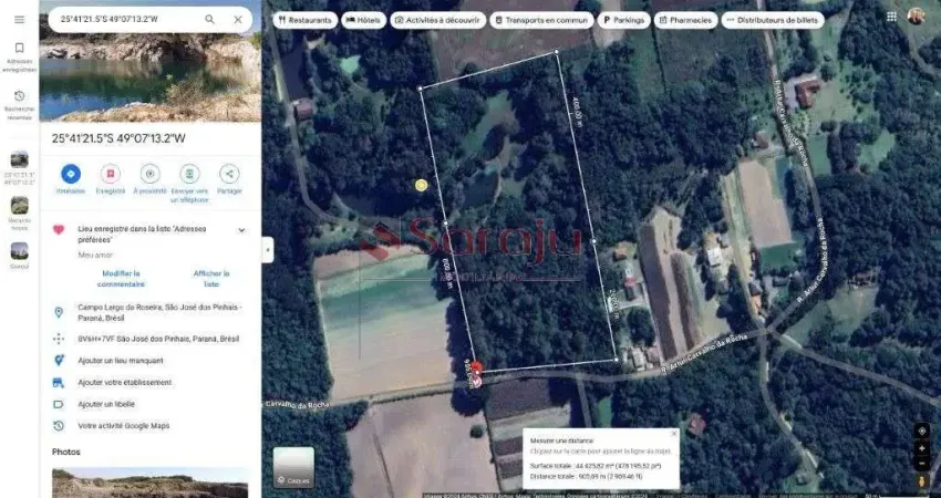 Saraju Vende Terreno em chacara em Sao Jose Dos pinhais