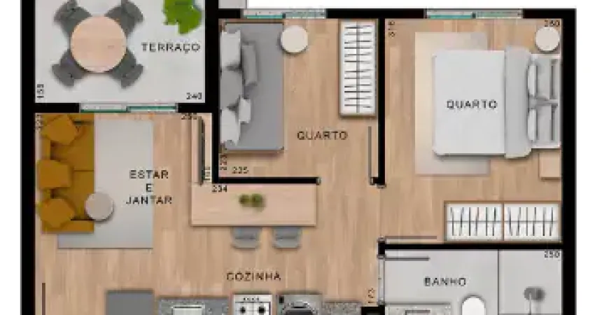 Apartamento 2 Dormitorios com vaga de garagem
