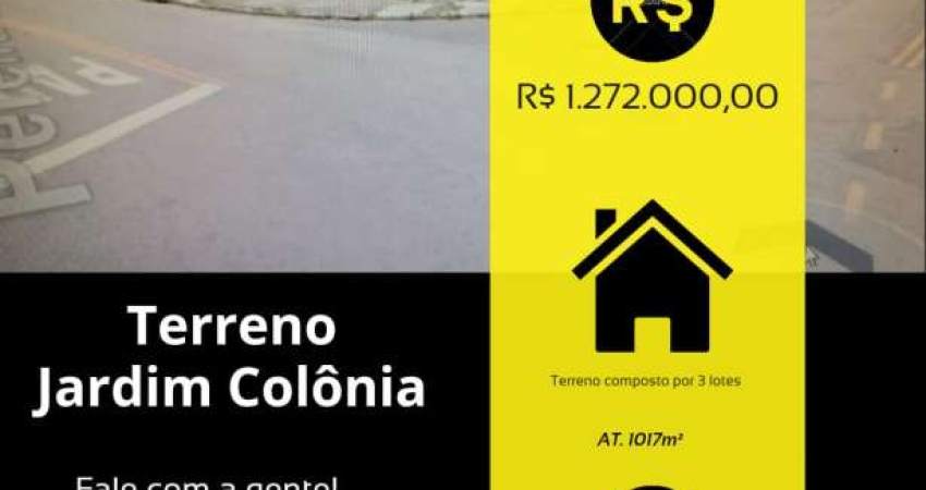Terreno murado de 1.017m² composto por  3 lotes. Loc. Jd. Colônia Jundiaí-SP.