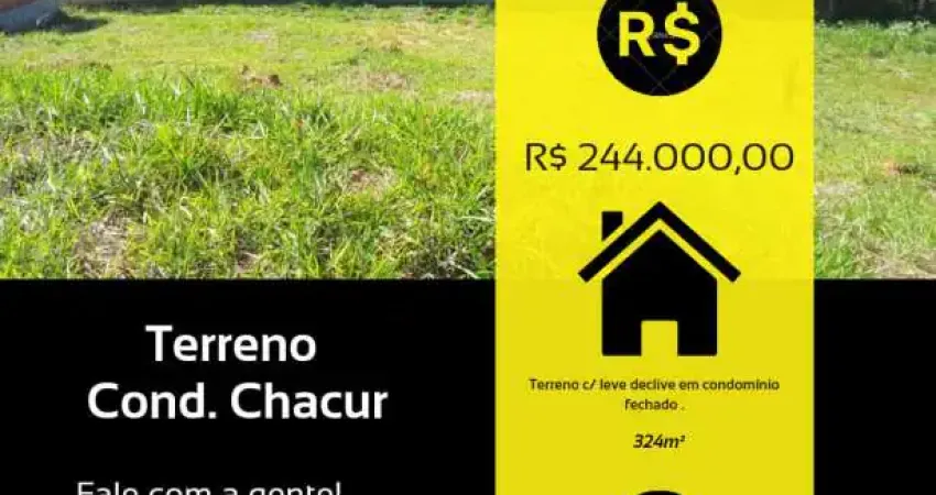 terreno de 324m² em condomínio.  Loc. Cond. Chacur, Várzea Paulista-SP.