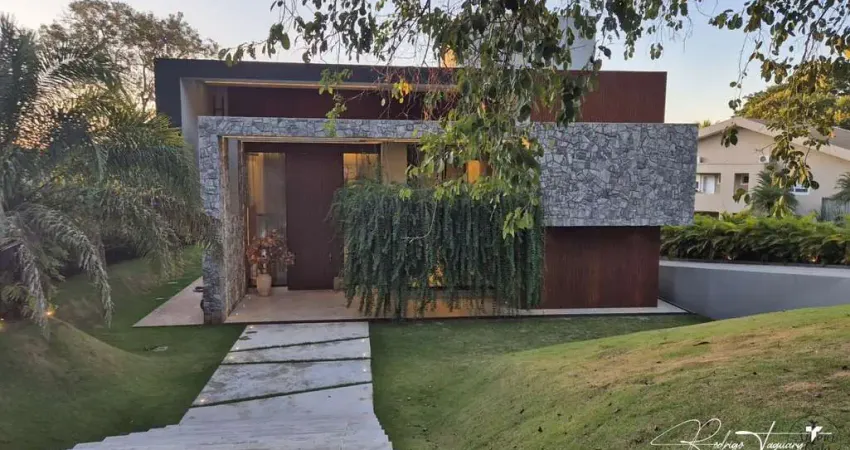 Sobrado contemporâneo no aldeia do vale – 6 suítes, elevador e lazer completo