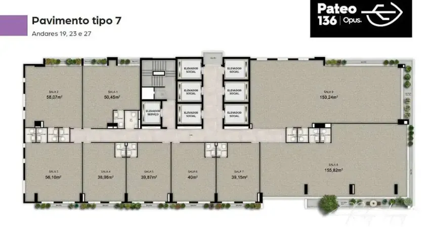 Pateo 136 Opus – Sala Comercial no Setor Marista com 50 m² e alto padrão corporativo