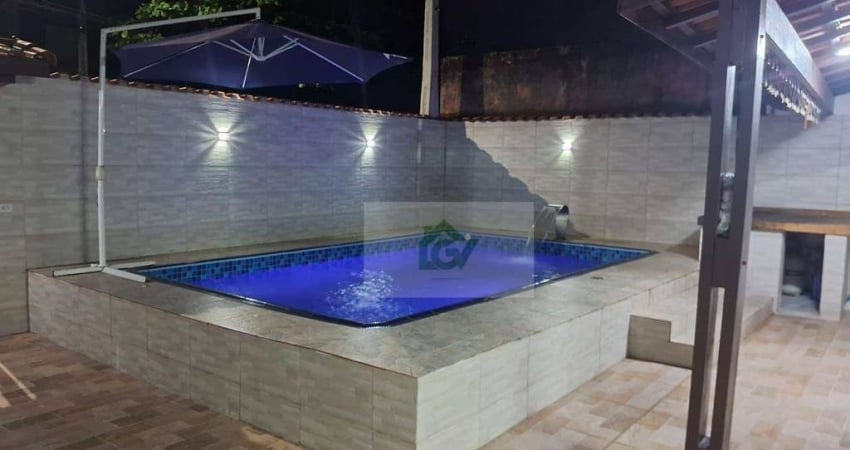 Casa com 3 dormitórios, piscina a 350m da praia à venda, 150 m² por R$ 530.000 - Porto Novo - Caraguatatuba/SP