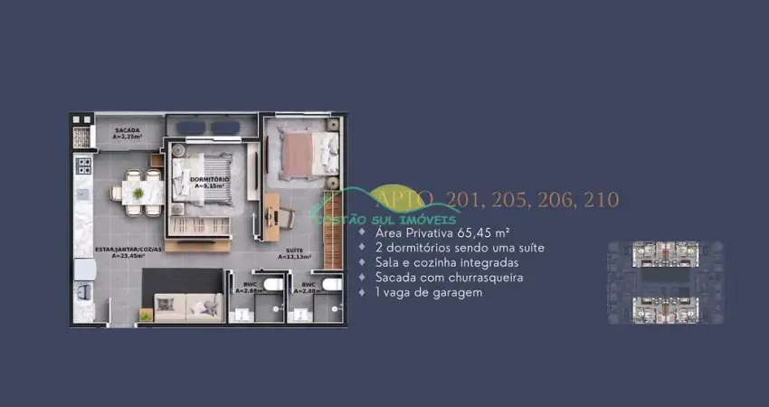Apartamento com 1 quarto à venda na Rua Cedro Rosa do Sul, 1, Ribeirão da Ilha, Florianópolis