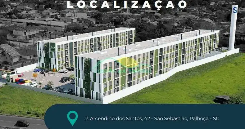 Apartamento garden 2 dormitórios, financiável, à venda, em são sebastião, palhoça, santa catarina