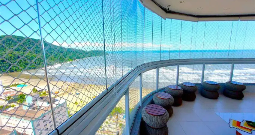 Apto de 4 dorm c/3 suítes, sacada gourmet, frente mar. 212 m² de área útil. bairro; canto do forte.