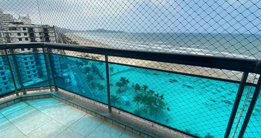 Cobertura de 3 dorm c/ 1 suíte, 3 vagas, frente mar, 233 m² de área útil. bairro: tupi.