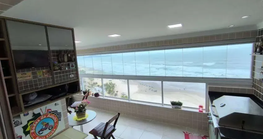 Apto de 3 dorm c/ 1 suíte, sacada gourmet, vista mar, 132,1  m² de área útil. bairro: mirim.