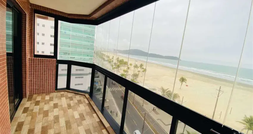 Apto de 03 dorms c/ 1 suíte, 135 m² de área útil, lavabo, frente mar. bairro: vila guilhermina.