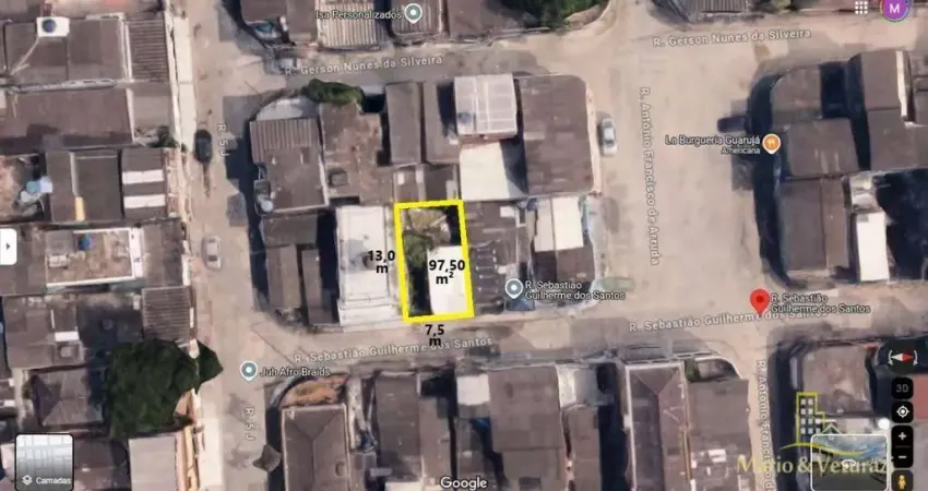 Terreno à venda, 97 m² por R$ 120.000,00 - Paecara (Vicente de Carvalho) - Guarujá/SP