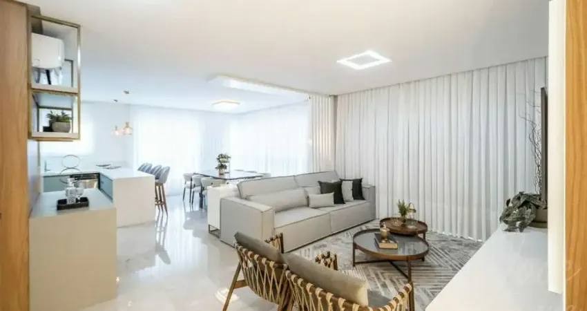 Apartamento de 4 suítes, 3 vagas e varanda gourmet com churrasqueira, mobiliao e equipado - quadra mar em bc!