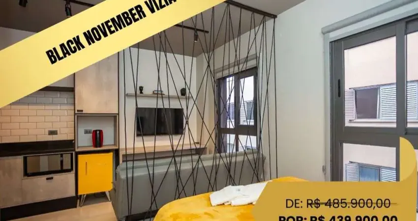 Studio mobiliado - novo - com 1 dormitório à venda, 24 m² por r$ 439.900 - bigorrilho - curitiba/pr