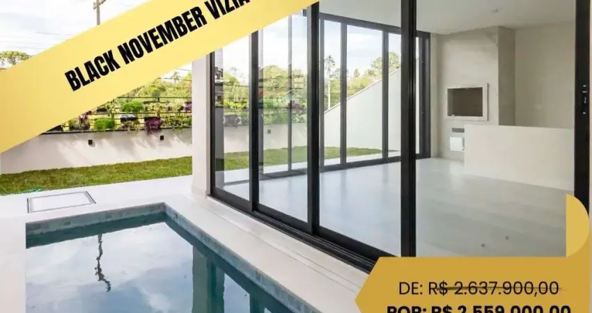 Casa nova com 3 suítes em condomínio à venda, 261 m² por r$ 2.559.000 - santa felicidade - curitiba/pr