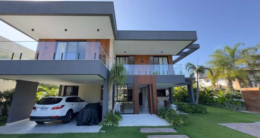 Casa em condomínio para venda em camaçari, busca vida (abrantes), 5 suítes, 6 banheiros, 3 vagas