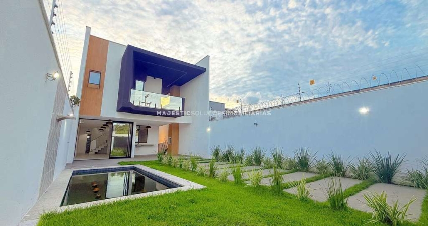 Casa Alto Padrão a 50m da MA-203 no Araçagy – 4 Suítes, Piscina e Área Gourmet