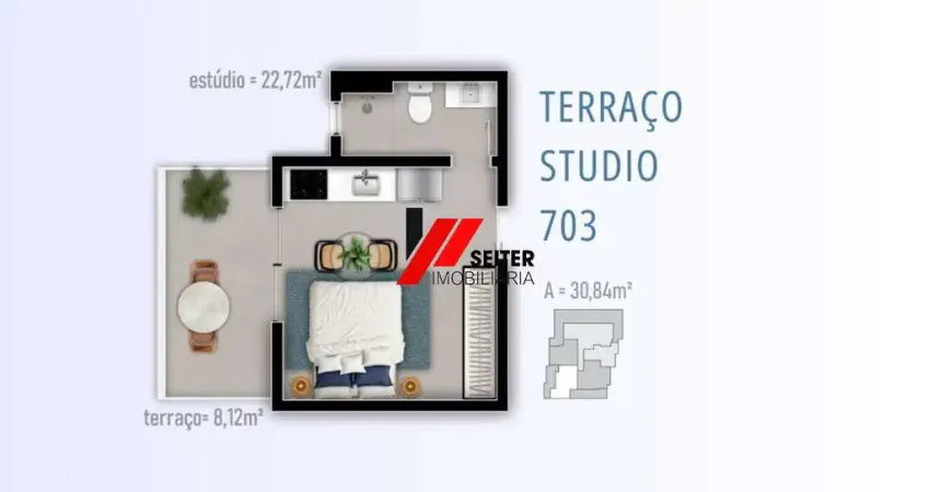 Studio cobertura à venda no bairro Trindade em Florianópolis.