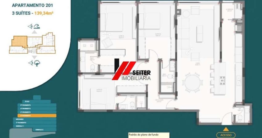 Apartamento a venda de 3 suites no bairro João Paulo