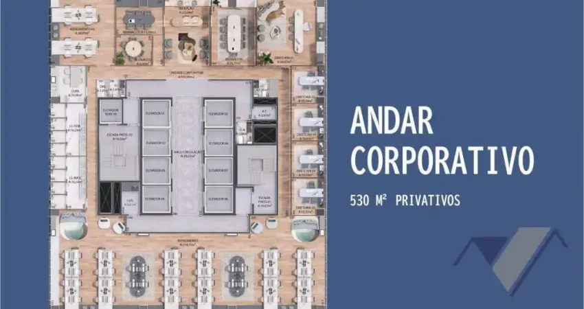 Andar Corporativo à venda, 530 m² por R$ 8.322.600,23 - Centro - Cascavel/PR