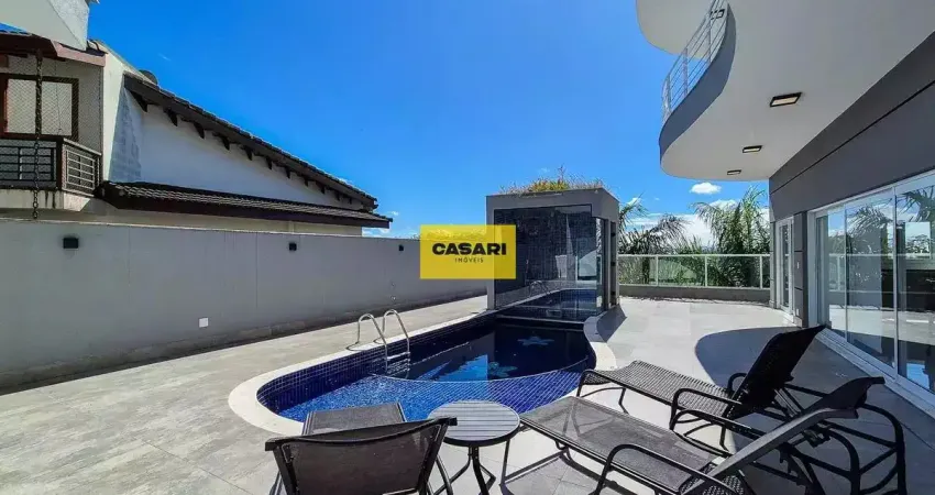 Sobrado de alto padrão no swiss park sbc – 4 suítes, cinema, piscina aquecida e vista deslumbrante