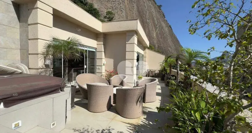 Prédio com piscina e academia! cobertura com terraço amplo, 2 quartos, dependência revertida e 2 vagas à venda, 200 m² por r$ 2.850.000 - lagoa