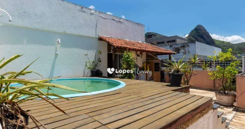 Cobertura com 3 quartos à venda, 210 m² por r$ 750.000 - grajaú - rio de janeiro/rj