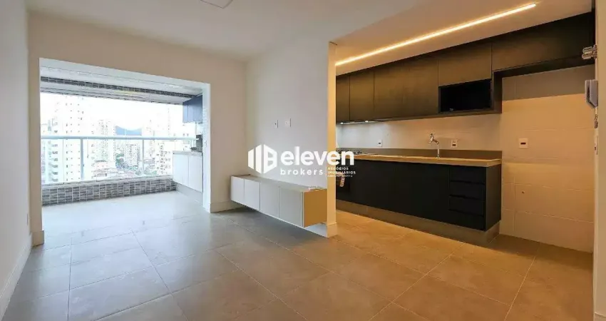 Pulquérrimo! apartamento novo para alugar, com 66m², 01 suíte e varanda com churrasqueira, no boqueirão - santos/sp