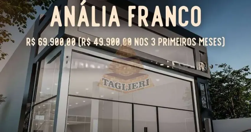 Prédio comercial NOVO Anália Franco, em av alto fluxo entrega em agosto