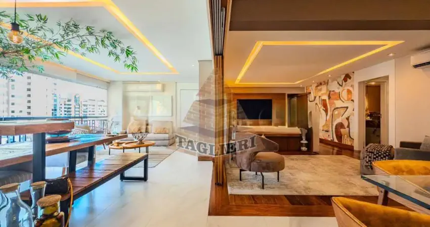 Apartamento alto padrão. decorado 3 suítes, 4 vagas, varanda gourmet 202m2