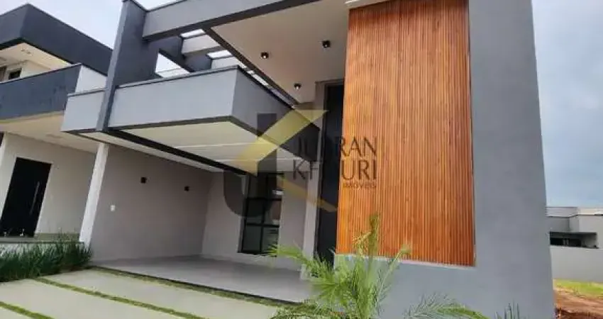Casa nova à venda no condomínio Terras da Estância, Paulínia, com 3 quartos (1 suíte), lazer comum e garagem para 2 carros.