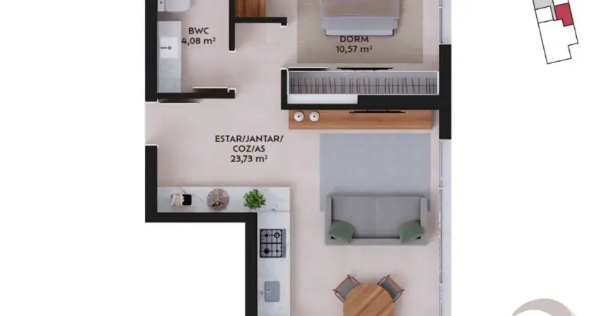 Apartamento com 1 quarto à venda na Rua da Pedra, --, Pedra Branca, Palhoça
