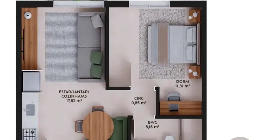 Apartamento com 1 quarto à venda na Rua da Pedra, --, Pedra Branca, Palhoça