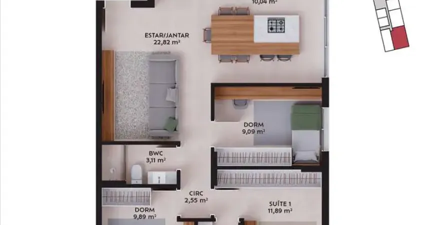 Apartamento com 3 quartos à venda na Rua da Praça, --, Pedra Branca, Palhoça