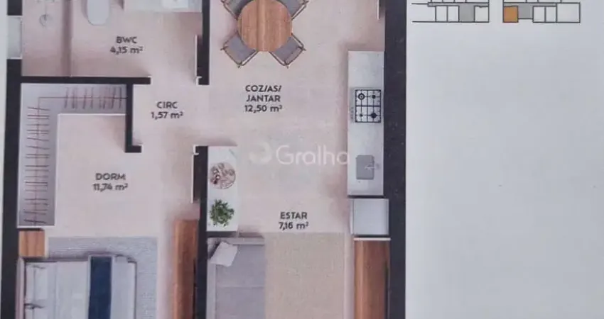 Apartamento com 1 quarto à venda na Rua da Praça, --, Pedra Branca, Palhoça