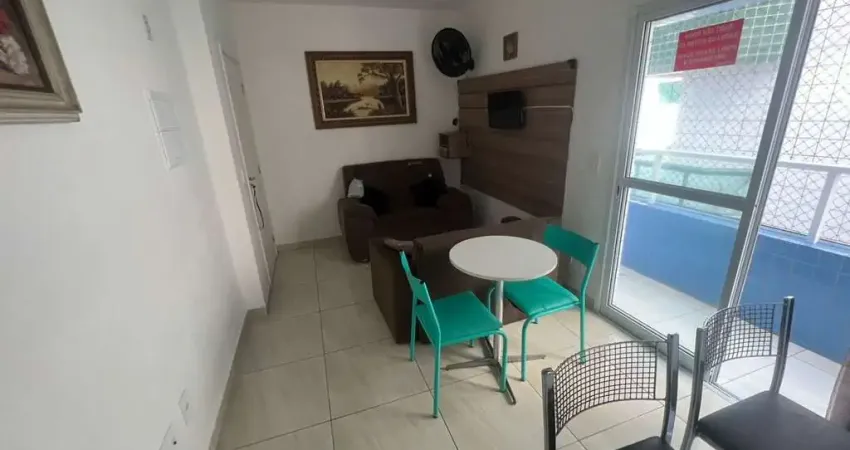Cura, loucura. excelente apartamento mobiliado, no bairro de aviação a 50 metros do mar, de 01 dormitório, sala com sacada.
