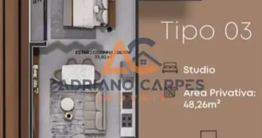Apartamento studio com 1 vaga de garagem na quadra mar no centro de navegantes a venda com a adriano carpes imóveis