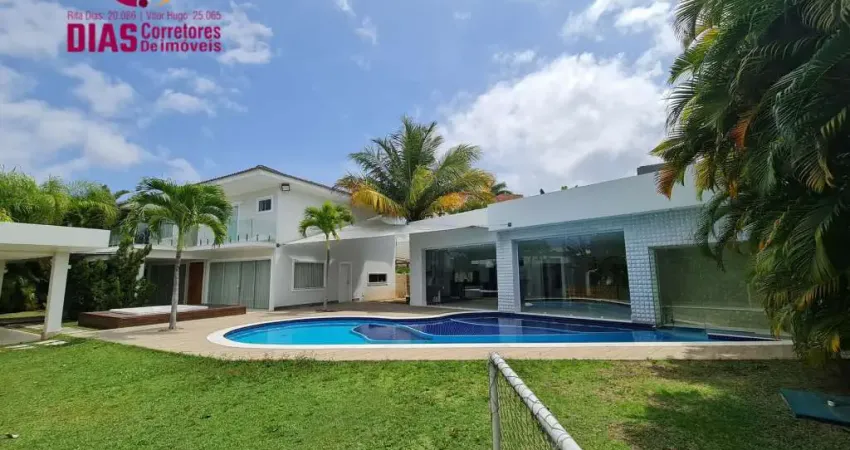 Linda Casa com 2 terrenos com 1000m2 de área total  com Piscina, sauna, espaço gourmet com churrasqueira, campo de futebol, 4 suítes completas  em Alphaville  Litoral  Norte- Casa  em Condomínio dúple