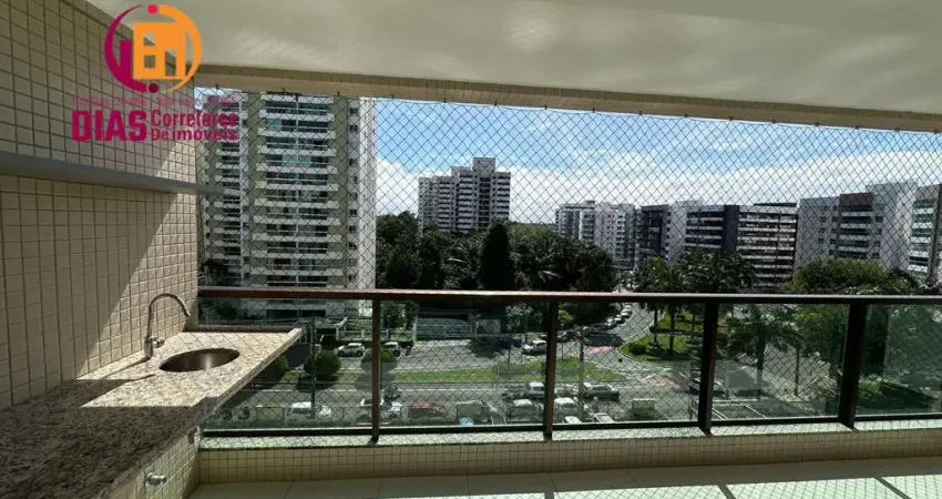 Alugo Apartamento nascente vista clube no Alphalife com 102m2 com armários e ar, varanda gourmet, 3/4, 2 vagas - Alphaville - Salvador /Ba.