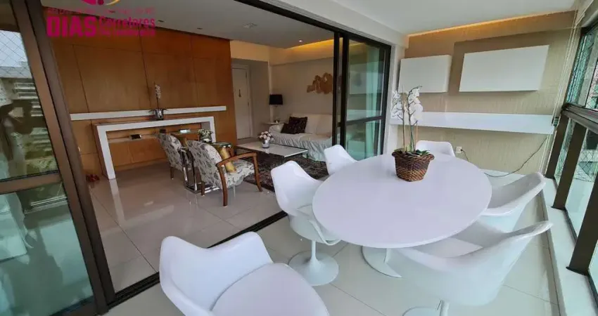 Alugo apartamento com 142m2 alto padrão no alphaville mobiliado e decorado com varanda gourmet 2 suítes, sendo suíte máster com. 2 banheiros e 2 closset em condomínio com total infraestrutura