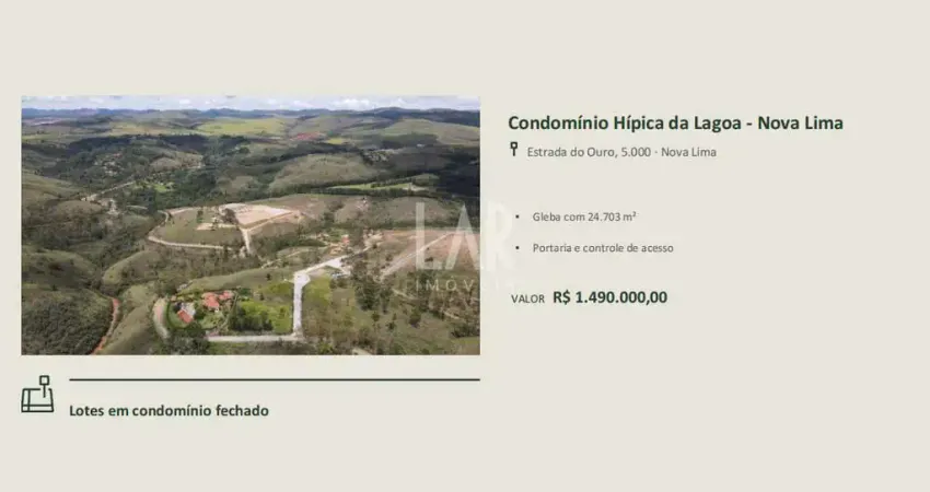 Lote em condomínio à venda, área rural de nova lima - nova lima/mg