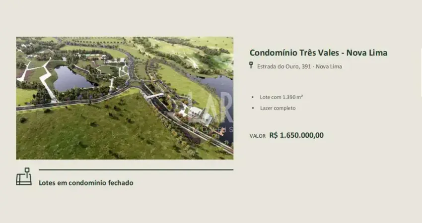 Lote em condomínio à venda, área rural de nova lima - nova lima/mg
