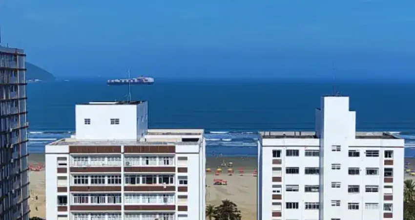 Apartamento com 2 quartos com dependencia, na quadra da praia, gonzaga, santos/sp