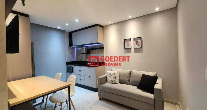 Apartamento studio condomínio first com 1 dormitório para alugar, 38 m² por r$ 3.666/mês - vila augusta - guarulhos/sp mobiliado com fino acabamento.