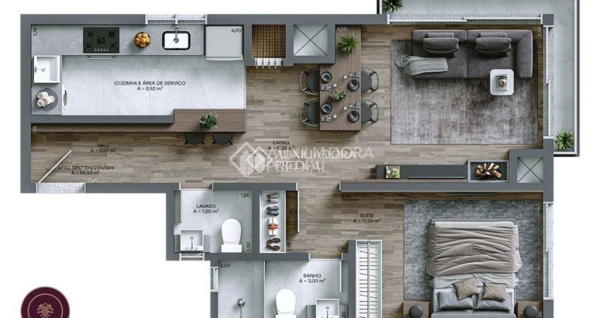 Apartamento com 1 quarto à venda na Ema Ferreira Bastos, 360, Centro, Gramado