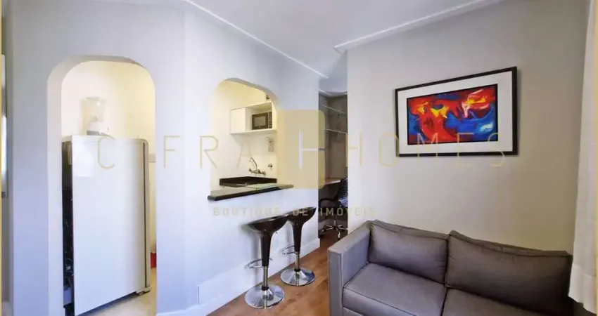 Flat à venda, muito iluminado e ventilado, com suíte + sala, 1 vaga de garagem, no melhor do Jardim