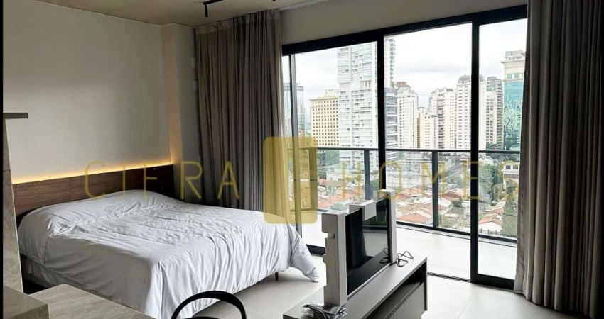 Studio para locação, mobiliado, 50m², 1 vaga, condomínio novíssimo, no melhor da Vila Olímpia