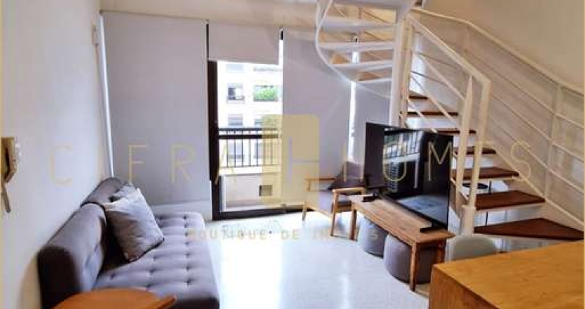 Loft mobiliado com 1 quarto, ar-condicionado e lazer completo nos Jardins.